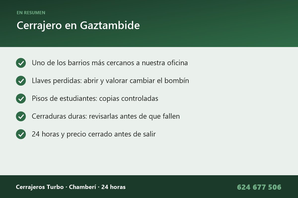 Resumen: Cerrajero en Gaztambide